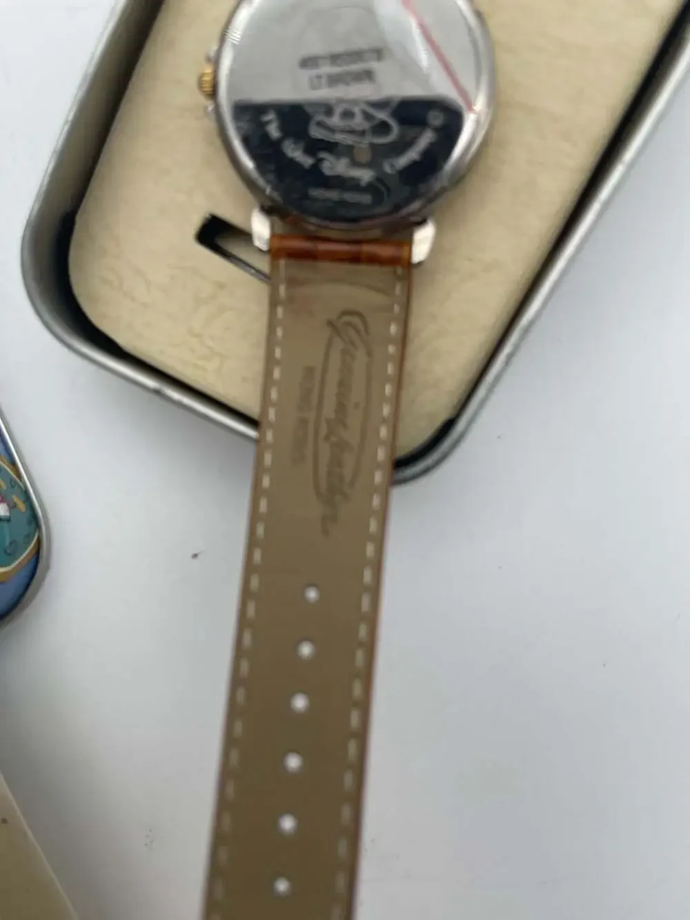 Vintage Mickey Mouse Two-Tone Roman Numeral Watch with Leather Strap and Collect